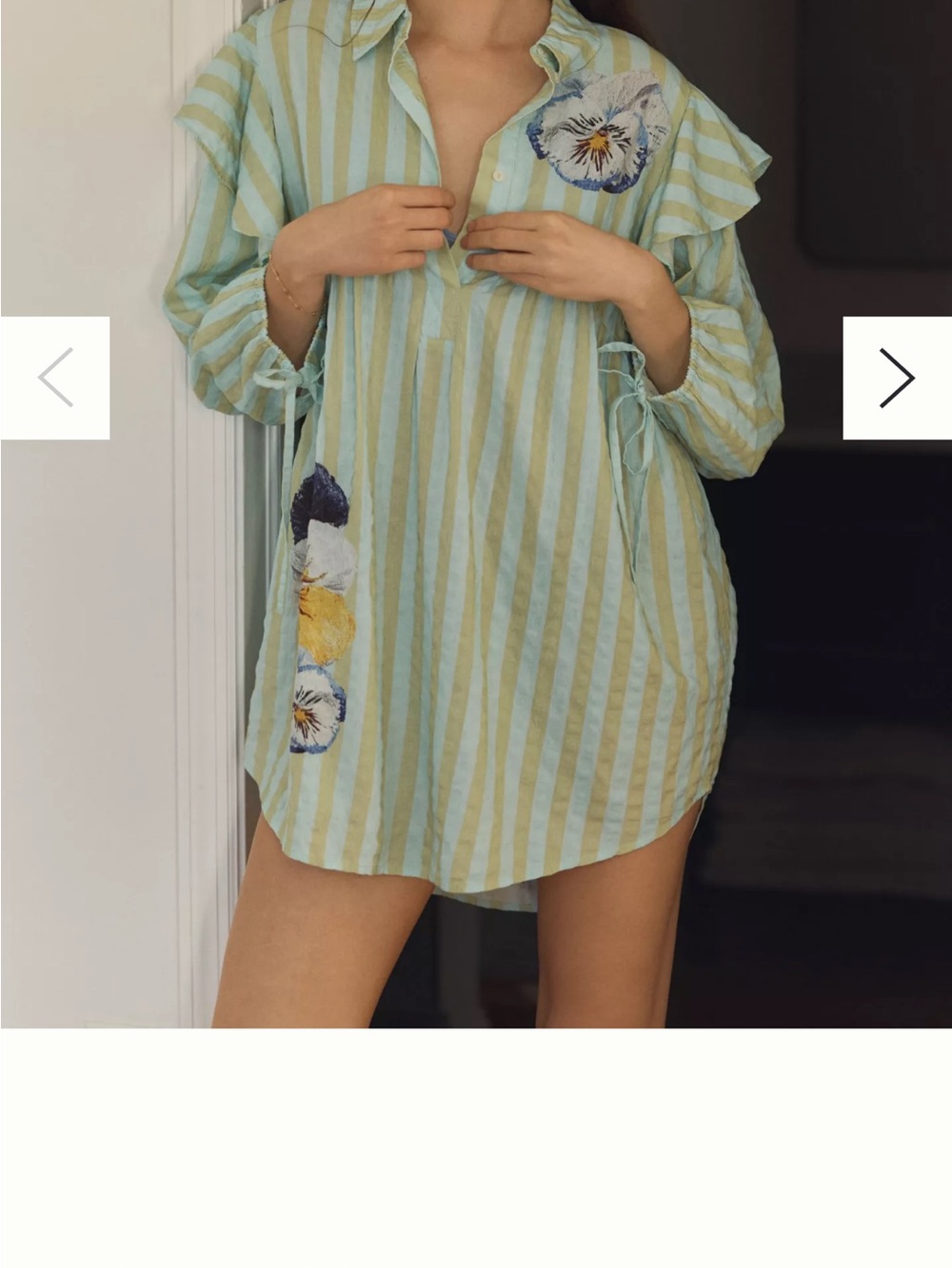 Anthropologie Lyrebird x Nay Bellamy Long Sleeve Pop Over Mini Dress L